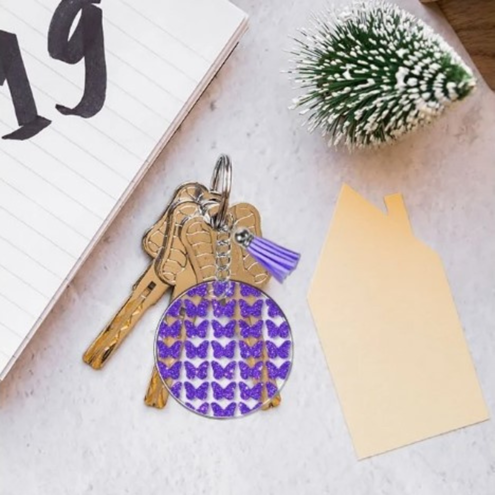 Porte-clés en acrylique rond